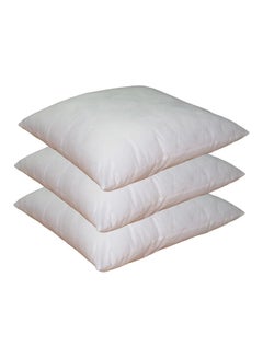 Buy Pack of 3 Plain Back Cushion Polyester White 30x30centimeter in UAE