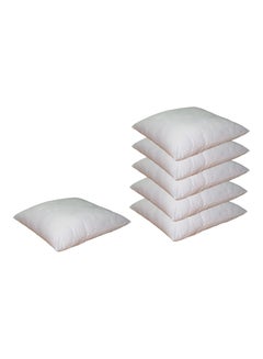 اشتري Pack of 6 Plain Back Cushion Polyester White 30x30centimeter في الامارات