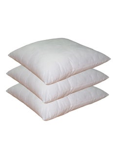Buy Pack of 3 Plain Back Cushion Polyester White 45x45cm in UAE
