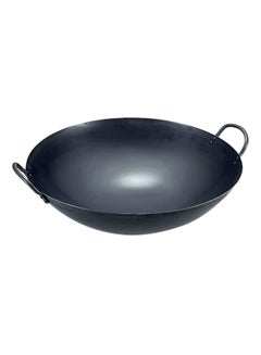 Buy Wok Pan With Handle Black 45cm in Saudi Arabia