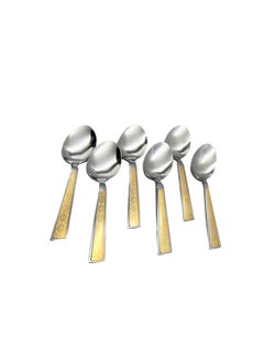 اشتري 6-Piece Golden Art Design Spoon Set فضي / ذهبي 5 x 20 x 2 سنتيمتر في السعودية