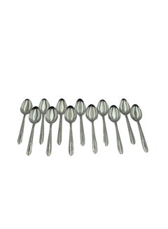 Buy 12-Piece Sliver Art Design Spoon Set Silver 4 x 18 x 2cm in Egypt