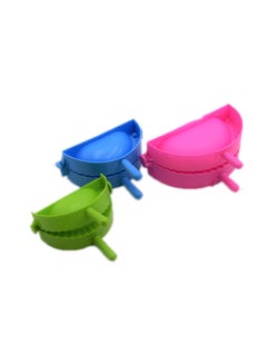 Buy 3-Piece Plastic Dumplings Mould Green/Blue/Pink 11centimeter in Egypt