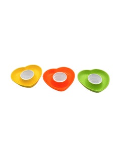 Buy 3-Piece Egg Bowl Green/Yellow/Orange 4inch in Saudi Arabia