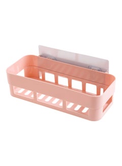 Buy Wall Mounted Plastic Storage Rack Pink 26x10.8x7centimeter in UAE