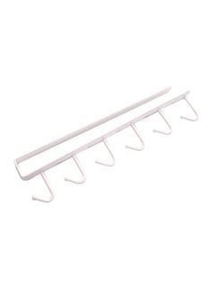 Buy Cupboard Hanging Hook Rack Holder White 26 x 6.5 x 2.2centimeter in Egypt