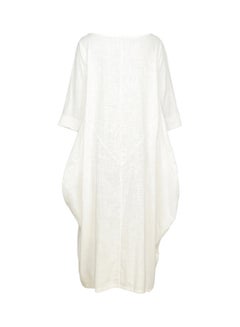 Buy Round Neck Maxi Dress White in Saudi Arabia