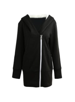 اشتري Warm Fleece Hoodie Black/White في الامارات