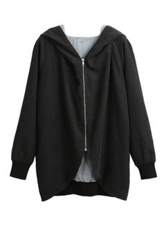 Buy Long Sleeves Hoodie Black/Grey in UAE