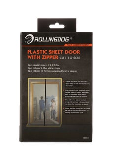 Buy Plastic Sheet Door With Zipper Clear 12x22meter in UAE