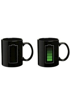 Buy Magic Battery Tea Water Hot Cold Heat Sensitive Color Changing Mug Cup Funny Battery in UAE