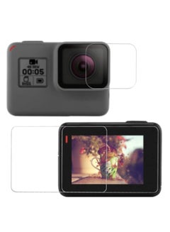 اشتري Camera Lens Plus LCD Screen Tempered Glass Protective Film Gopro Hero 5 6 في السعودية