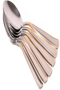 Buy Stainless Steel Tea Spoon Small 6pcs Multi Color in Saudi Arabia