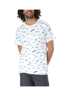 Buy Small Fish T-Shirt White/Blue in Saudi Arabia