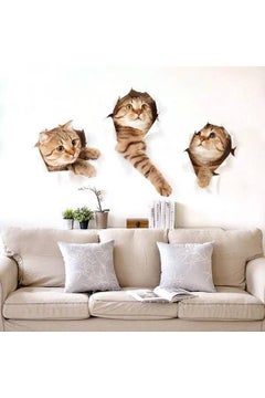 اشتري 3D Wall Decals Stickers Vivid Decors Murals (Cat) for Room Home Removable Wall Art Decals Wall for kids Rooms DIY Home Decoration (Cat) في الامارات