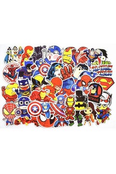 Buy 50-Piece PVC Car Styling Super Hero Sticker Set in UAE