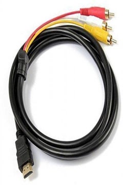 Buy Male To 3 RCA Female Adapter Cable 1.5meter Black/Red/Yellow in UAE