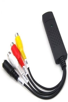 Buy USB VHS To DVD Converter Audio Video Composite Capture Card Adapter Black/Red/Yellow in UAE