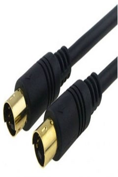 Buy 24K  Plated S-Video Male to Male Cable For TV/HDTV/DVD/VCR/CAMCORDER - 1.5 Meters Gold in Saudi Arabia
