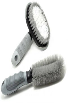 Buy Wash Wheel Hub Brush Tire Brush Car Cleaning Cleaning Wheel Special Soft Steel Ring Brush Combination Set (Gray) in UAE