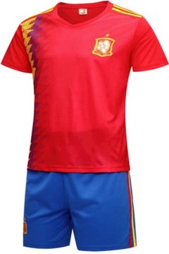 Buy 2018 Russia World Cup Jersey Spain Men Adult Soccer Suit Short Sleeve L in UAE