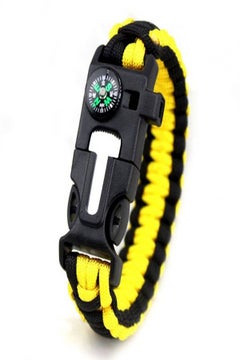 Buy 5 In 1 Outdoor Rope Paracord Survival Gear Escape Bracelet Flint/Whistle/Compass in UAE