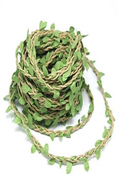 Buy 10M Width 1Cm Wax Cord With Leaves Artificial Vine Fake Plant Garland Wedding in UAE