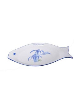 اشتري Ceramic Plate Fish Design Medium White في السعودية