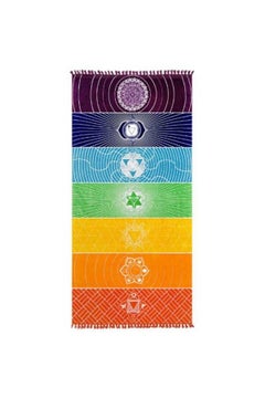 Buy Colorful Square Beach Towel Multi Color 45x100cm in UAE