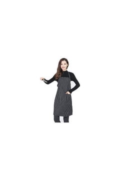 اشتري Hotel Restaurant Chef Black And White Striped Apron أسود في الامارات