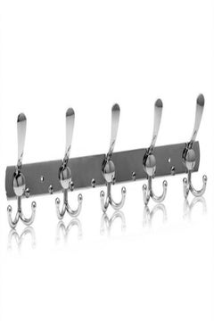 Buy 15 Hooks Stainless Steel Coat Robe Hat Clothes Wall Mount Hook Hanger Towel Rack Silver in UAE