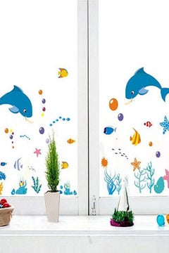 اشتري DIY Kids Room Living Room 3D Sea Turtles Ocean World Wall Sticker Home Decoration Sticker Decals في الامارات