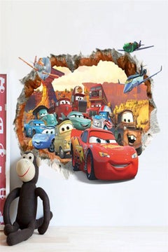Buy Cartoon Car 3D Flat Children'S Room Bedroom Background Wall Sticker in UAE