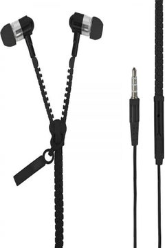 Buy Black 3.5Mm Metal Bass Zipper Sports Headset With Microphone For Samsung S4 S5 S6 [Eth-X2] in Saudi Arabia