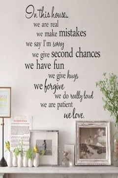 Buy House Rules Quote Wall Stickers Home Decor Living Room DIY Wall Art Decals Removable Sticker Multicolour in UAE