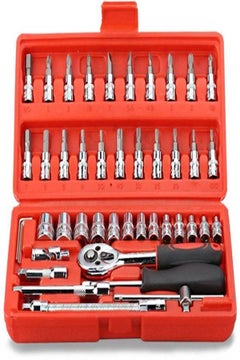 Buy 46-Piece Wrench Combination Tools Kit For Auto Repairing Silver 1/4inch in Saudi Arabia