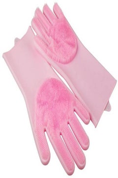 Buy Waterproof Silicone Gloves Pink in Saudi Arabia