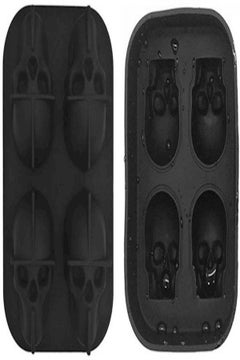 Buy 2 Pack 3D Silicone Skull Mold Ice Cube Mold Black in UAE