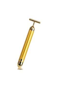 Buy Portable Face 24k Gold Vibration Facial Beauty Roller Massager Stick Lift Skin Tightening Wrinkle Stick Gold in Saudi Arabia