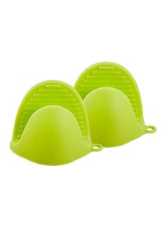Buy 2-Piece Heat Insulation Silicone Oven Gloves Green 21grams in Saudi Arabia