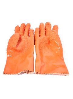 Buy 2-Piece Potato Peeling Gloves Orange in Saudi Arabia