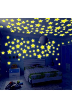 Buy 100 Piece Luminous  Star Wall Stickers For Livingroom Glow In The Dark Festival Home Decoration in Saudi Arabia
