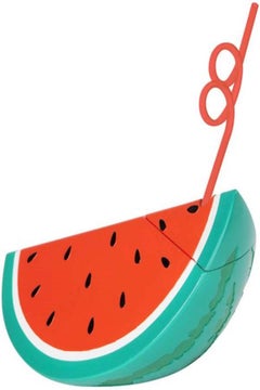 Buy 700ML Watermelon Straw Water Bottle Watermelon Kettle for outdoors 700ml in UAE