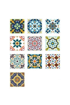 اشتري 10 Piece Kitchen Sticker Decorative Pattern Waterproof Sticker Home Decoration Sticker في الامارات