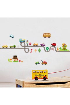 اشتري Cartoon Track Car Wall Stickers Children'S Bedroom Kindergarten Wall Stickers في السعودية