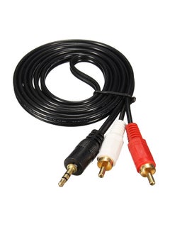 Buy CLAITE 3.5mm Plug Jack To 2 RCA Stereo Audio Cables 1.5M/3.0M/5M 3.5 Male To RCA Male Aux Cable For Mp3 Laptop TV Speaker Black in UAE