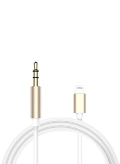 Buy Lightning Male To 3.5mm Audio Cable White/Gold in Saudi Arabia