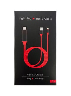 Buy Lightning HDTV Cable For Apple iPhone 5/5s/6/6 Plus/7/7 Plus Red/Black in Saudi Arabia