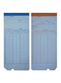 Buy 100-Piece Time Punching Card Set White/Blue/Orange in UAE