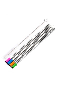 Buy 4-Piece Reusable Drinking Metal Straw Multicolour 8.5x0.9x0.9inch in Saudi Arabia